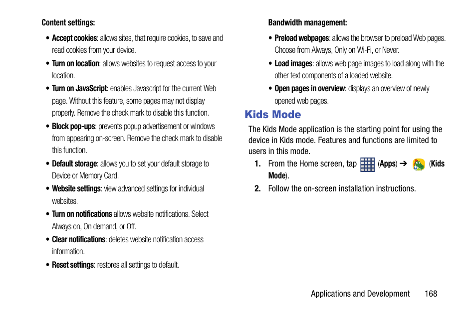 Kids mode | Samsung SM-N900TZKETMB User Manual | Page 175 / 332