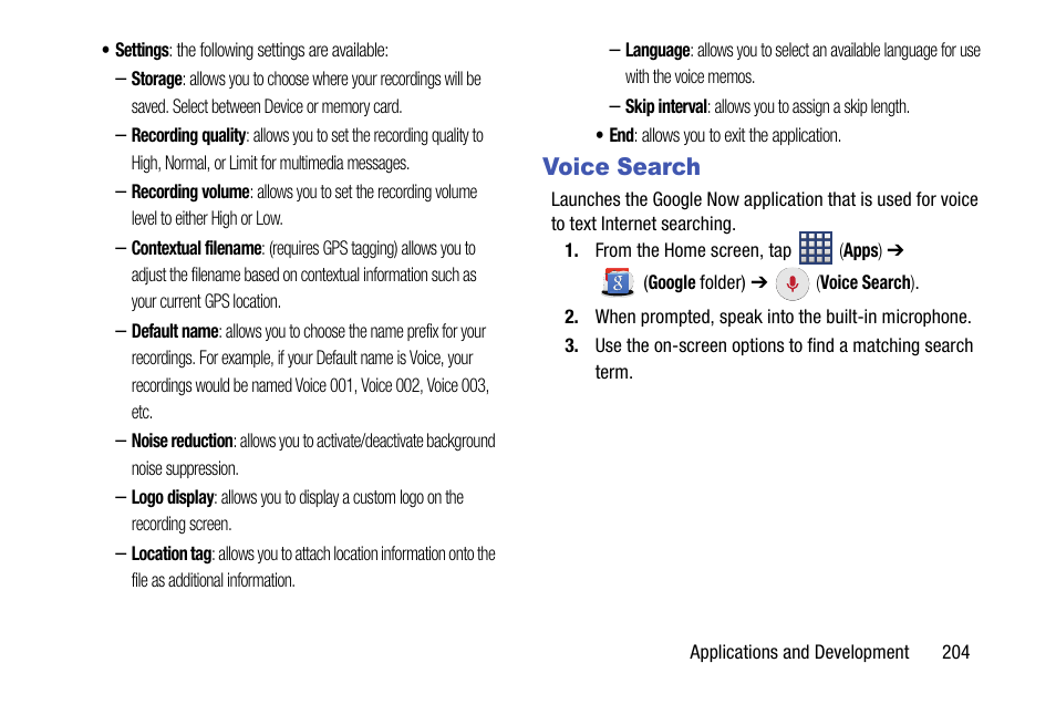 Voice search | Samsung SM-N900TZKETMB User Manual | Page 211 / 332