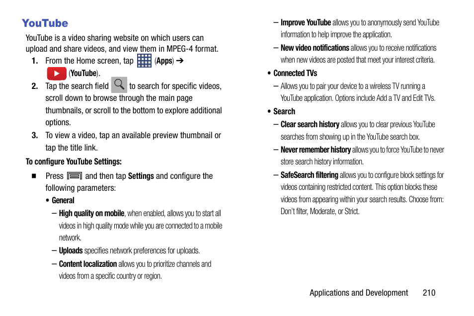 Youtube | Samsung SM-N900TZKETMB User Manual | Page 217 / 332