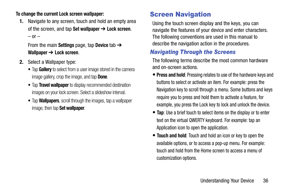 Screen navigation | Samsung SM-N900TZKETMB User Manual | Page 43 / 332