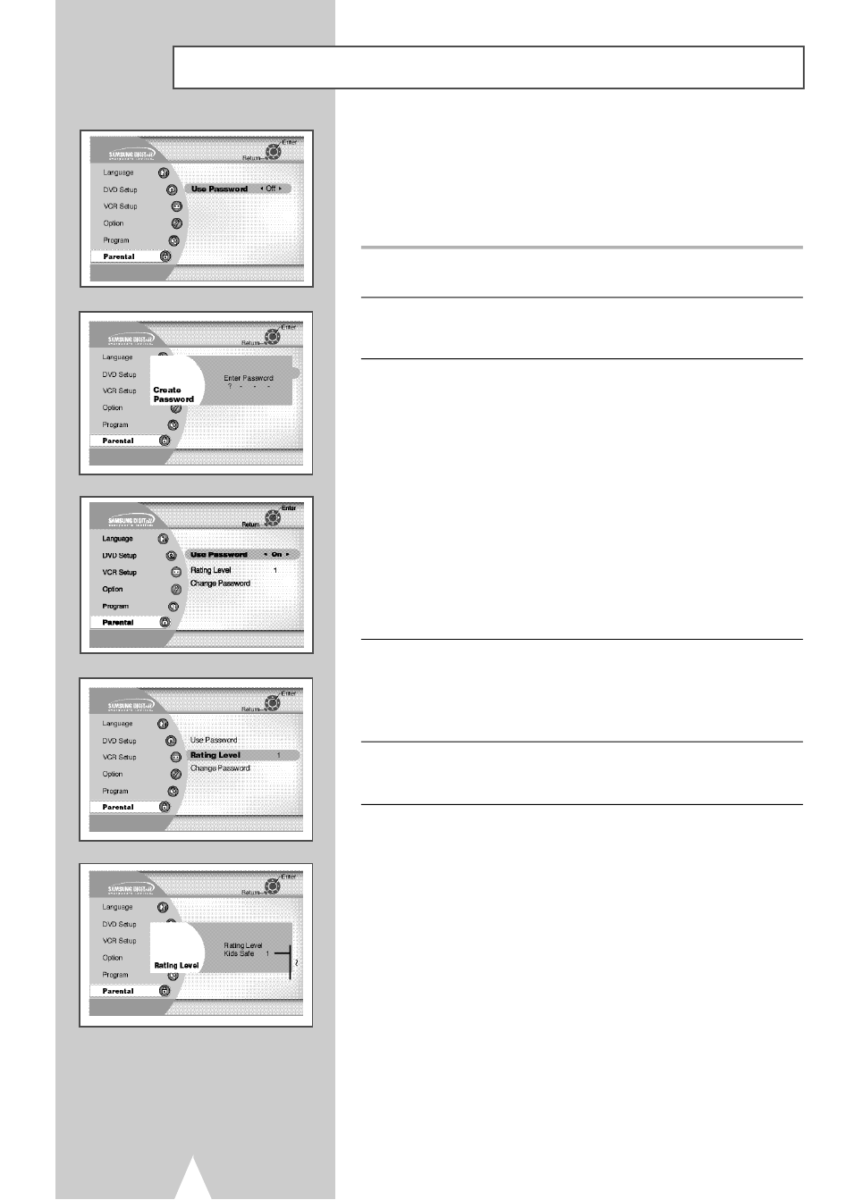 Parental | Samsung DVDV2500V-XAA User Manual | Page 26 / 67