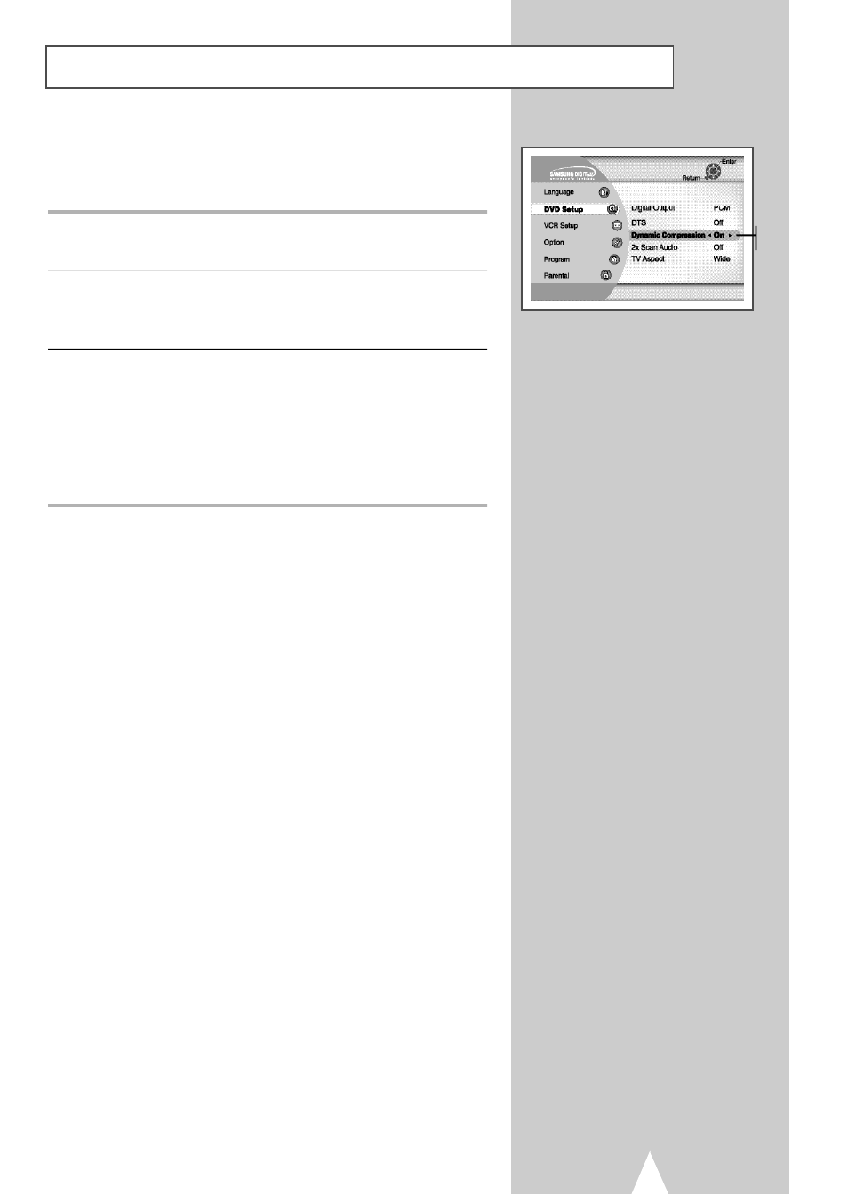Dynamic compression | Samsung DVDV2500V-XAA User Manual | Page 29 / 67