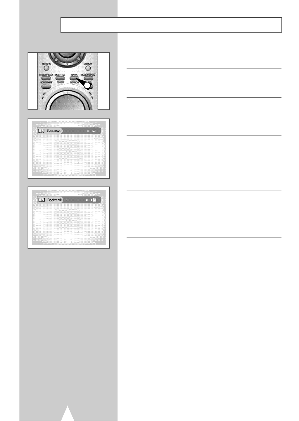 Bookmarks | Samsung DVDV2500V-XAA User Manual | Page 40 / 67