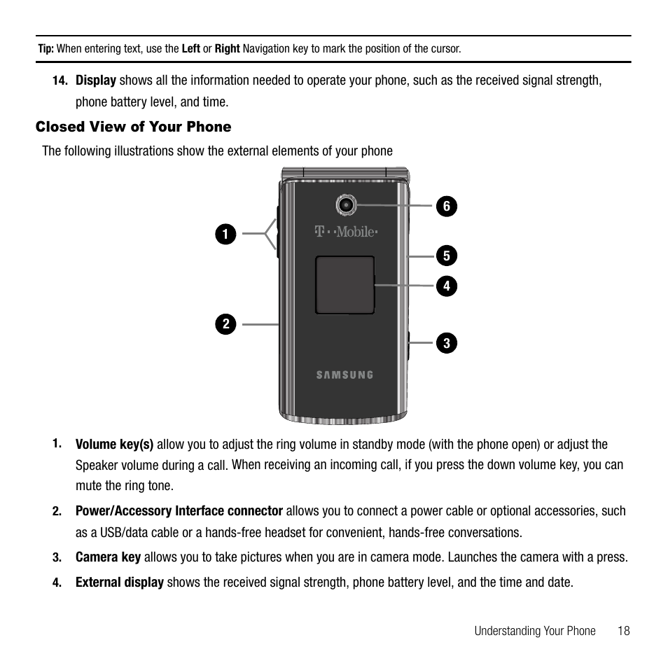 Closed view of your phone | Samsung SGH-T339RRATMB User Manual | Page 21 / 184