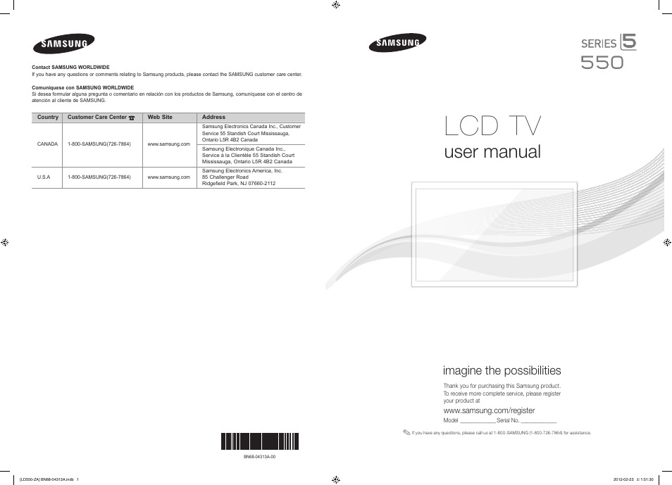 Samsung LN46E550F6FXZA User Manual | 35 pages