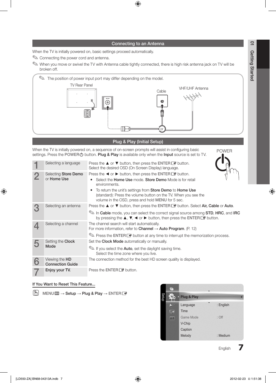 Samsung LN46E550F6FXZA User Manual | Page 7 / 35