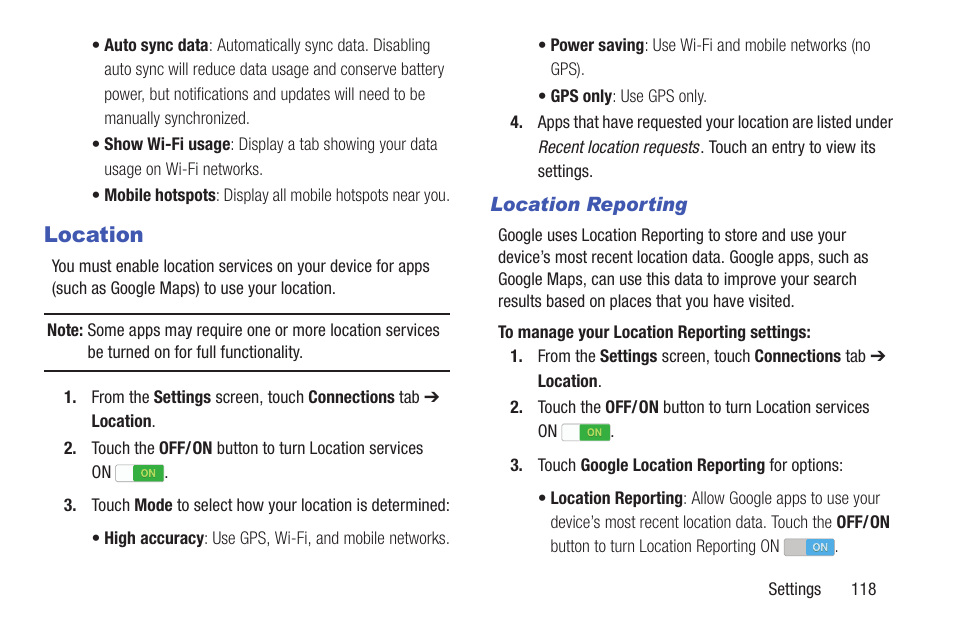 Location | Samsung SM-P907AZKAATT User Manual | Page 123 / 166