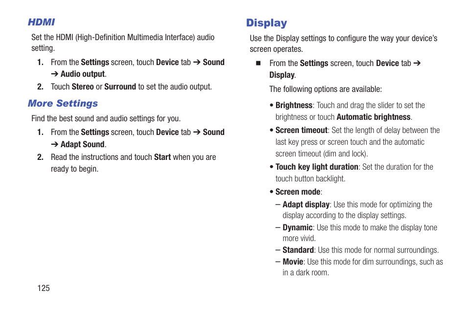 Display, For more | Samsung SM-P907AZKAATT User Manual | Page 130 / 166