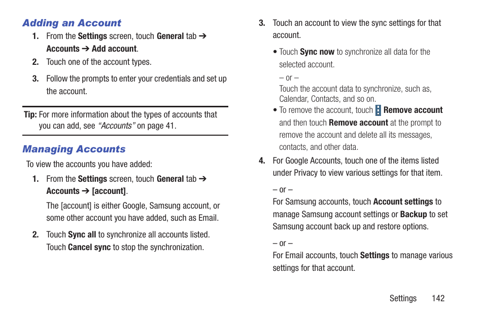 Samsung SM-P907AZKAATT User Manual | Page 147 / 166