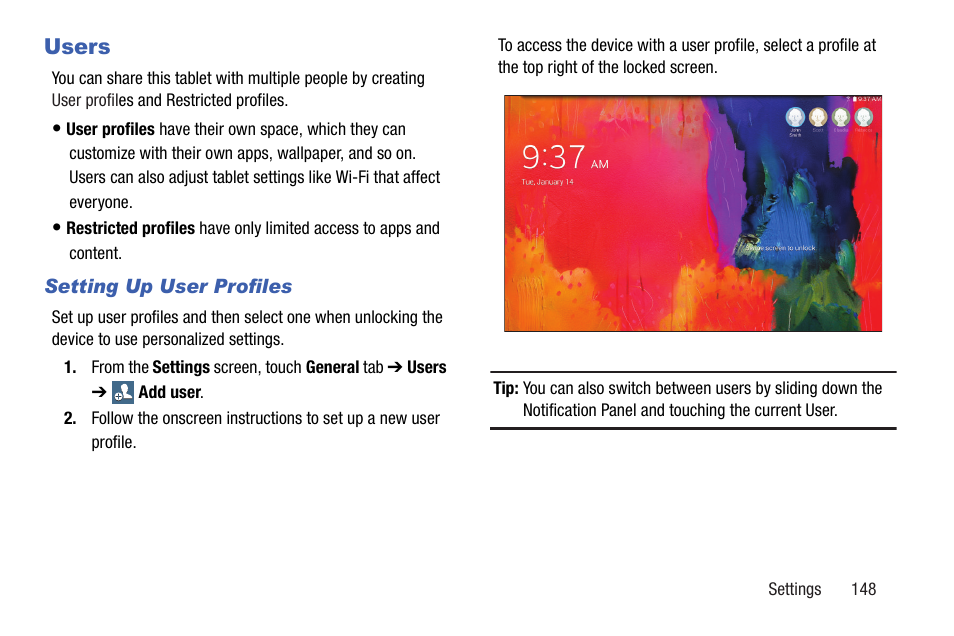 Users | Samsung SM-P907AZKAATT User Manual | Page 153 / 166