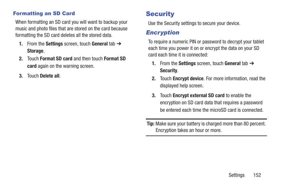 Security | Samsung SM-P907AZKAATT User Manual | Page 157 / 166