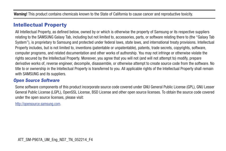 Samsung SM-P907AZKAATT User Manual | Page 2 / 166