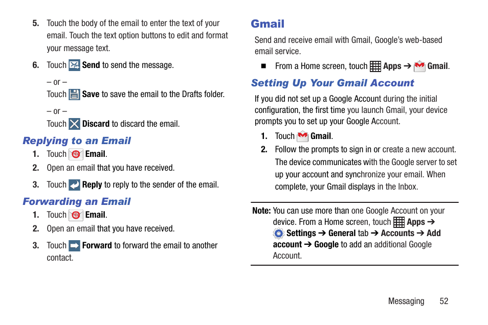 Gmail | Samsung SM-P907AZKAATT User Manual | Page 57 / 166