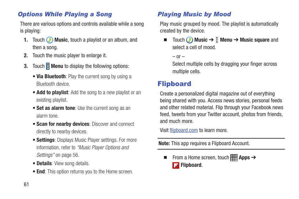 Flipboard | Samsung SM-P907AZKAATT User Manual | Page 66 / 166