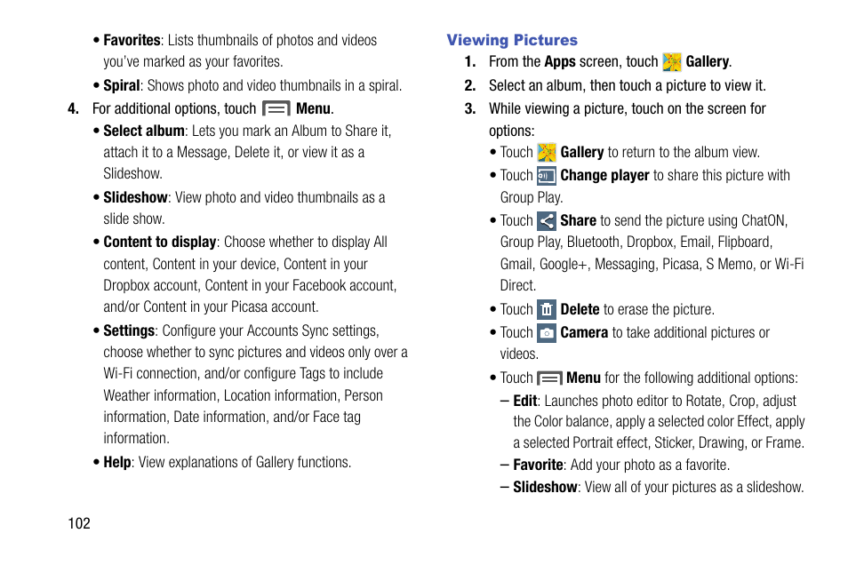 Viewing pictures | Samsung SCH-R970ZKAUSC User Manual | Page 108 / 230