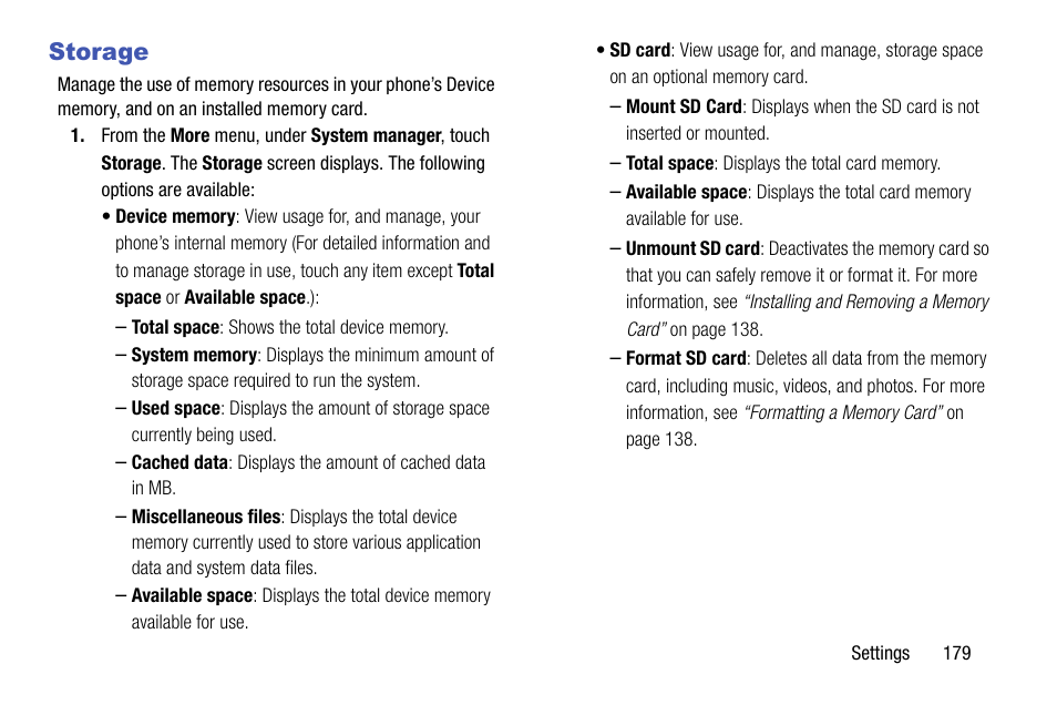 Storage | Samsung SCH-R970ZKAUSC User Manual | Page 185 / 230