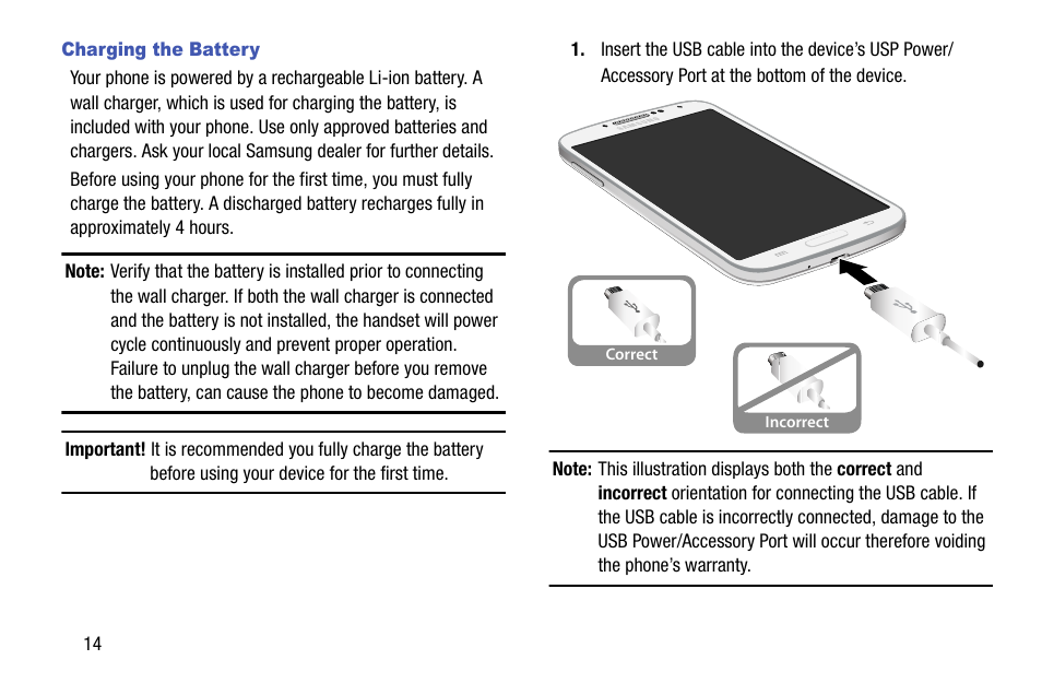 Charging the battery | Samsung SCH-R970ZKAUSC User Manual | Page 20 / 230