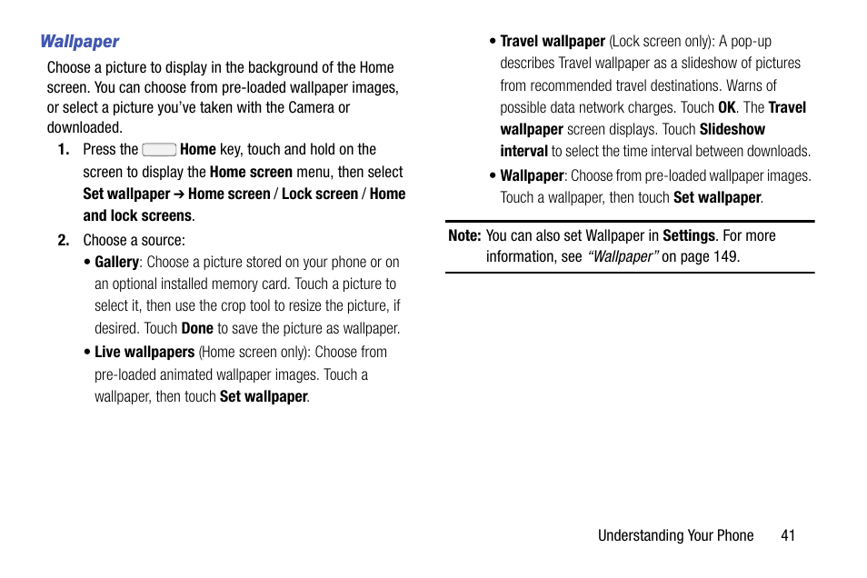 Wallpaper | Samsung SCH-R970ZKAUSC User Manual | Page 47 / 230