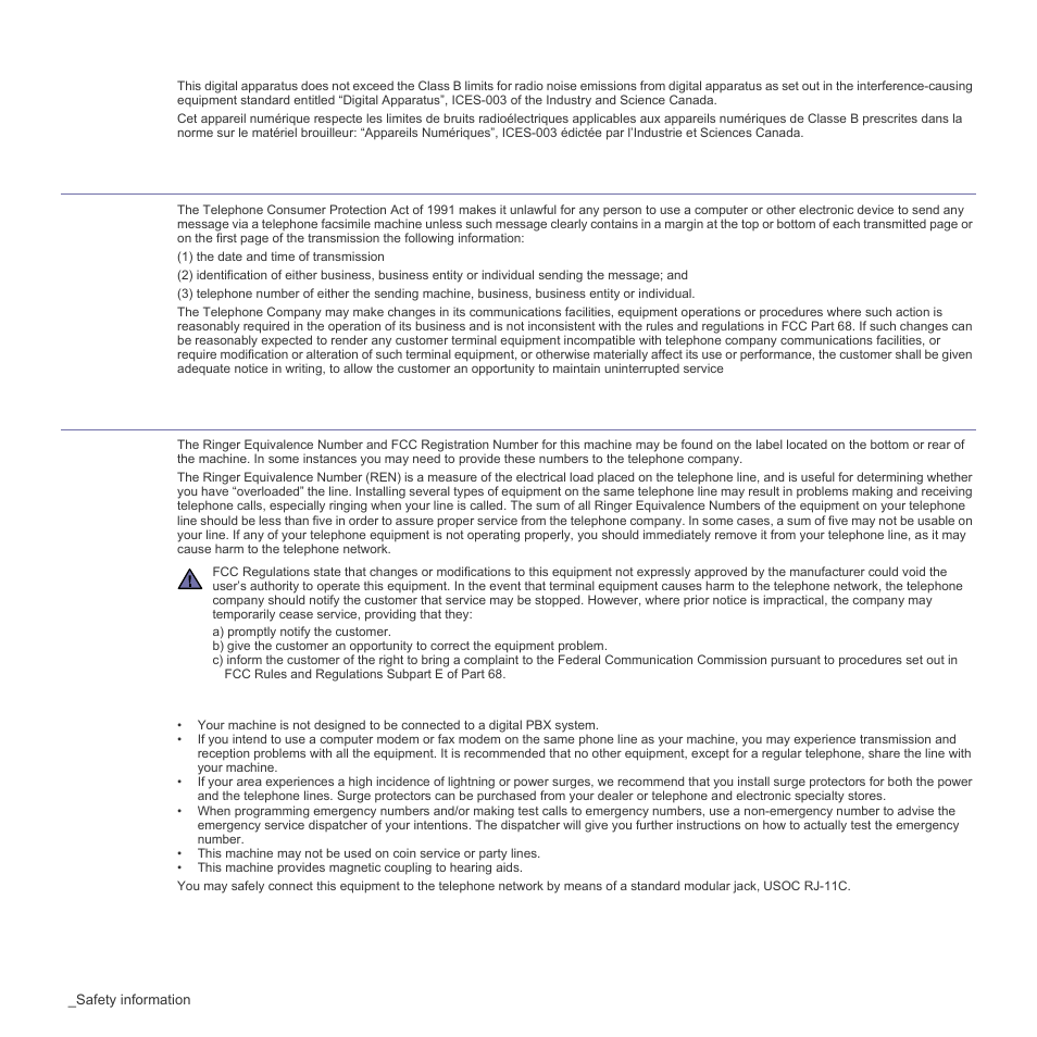 Fax branding, Ringer equivalence number | Samsung SCX-4300-XAA User Manual | Page 11 / 97