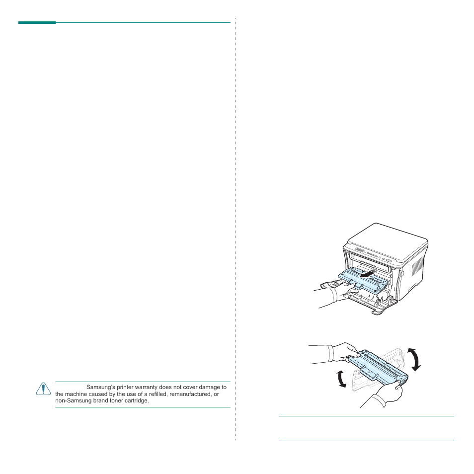 Maintaining the toner cartridge, Redistributing the toner cartridge | Samsung SCX-4300-XAA User Manual | Page 40 / 97