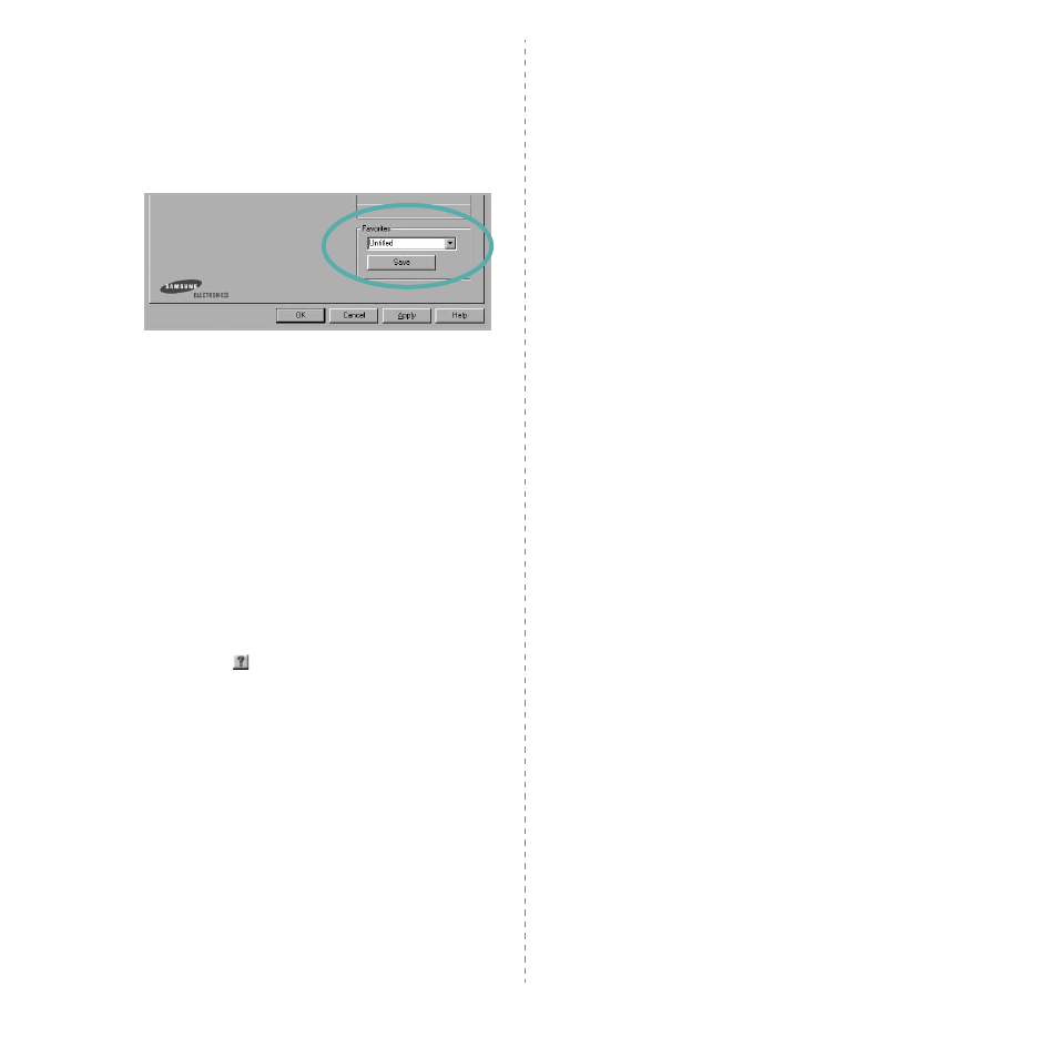 Using a favorite setting, Using help, Using a favorite setting using help | Using a favorite setting - using help | Samsung SCX-4300-XAA User Manual | Page 72 / 97
