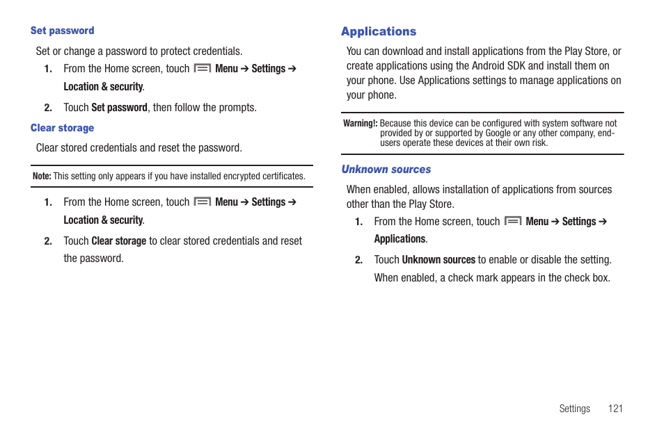 Applications | Samsung SCH-S950RKATFN User Manual | Page 125 / 161