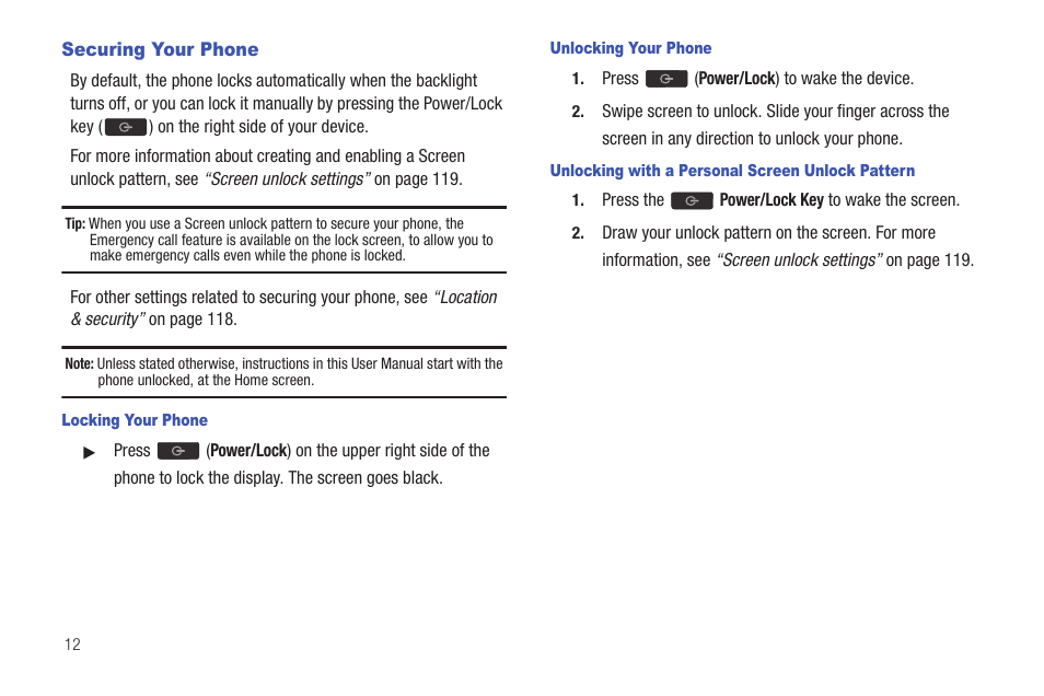 Securing your phone | Samsung SCH-S950RKATFN User Manual | Page 16 / 161