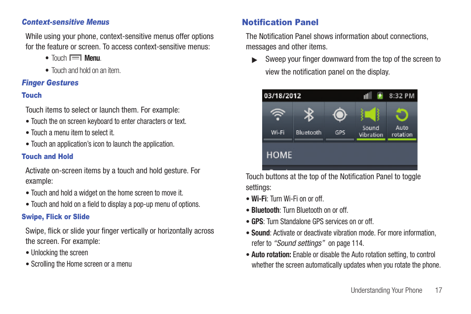 Notification panel | Samsung SCH-S950RKATFN User Manual | Page 21 / 161