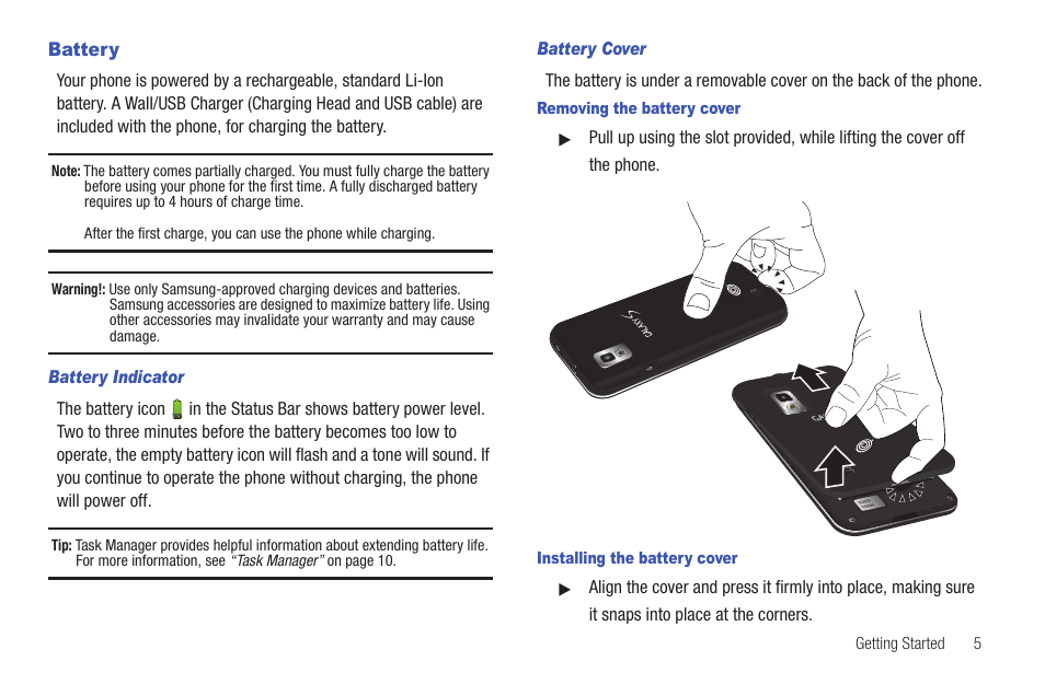 Battery | Samsung SCH-S950RKATFN User Manual | Page 9 / 161