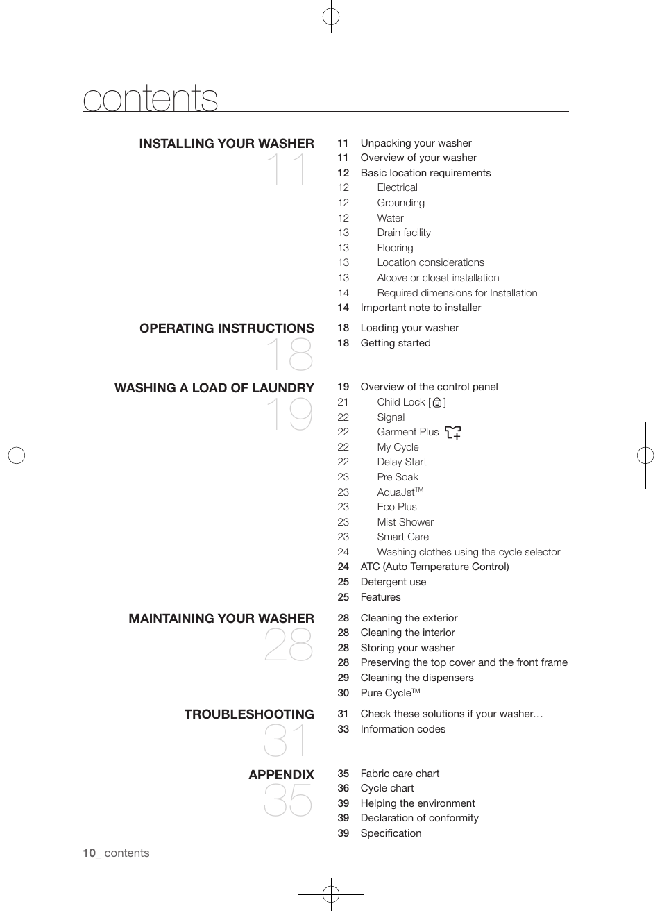 Samsung WA50F9A7DSP-A2 User Manual | Page 10 / 132