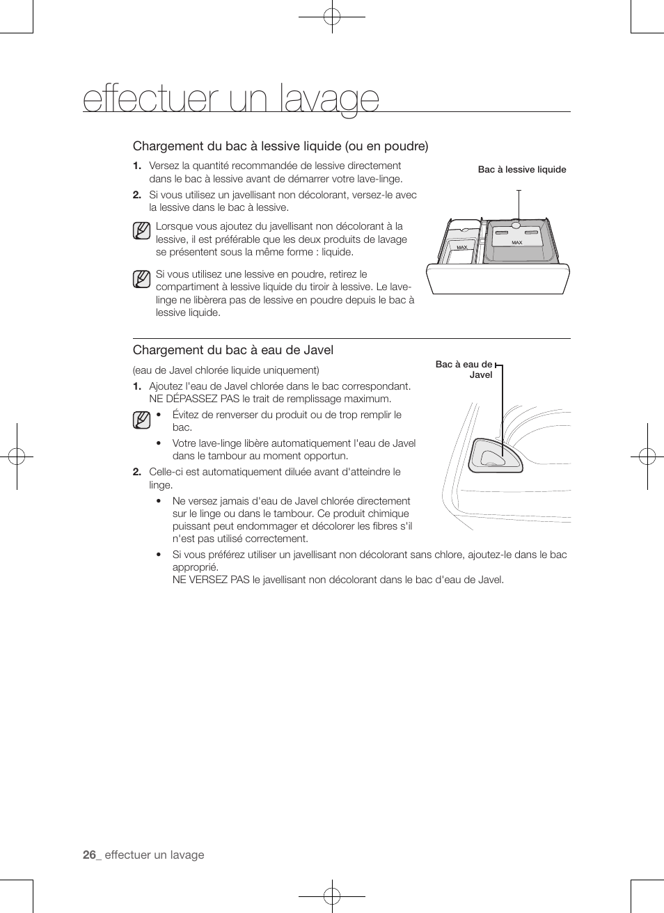 Effectuer un lavage | Samsung WA50F9A7DSP-A2 User Manual | Page 70 / 132