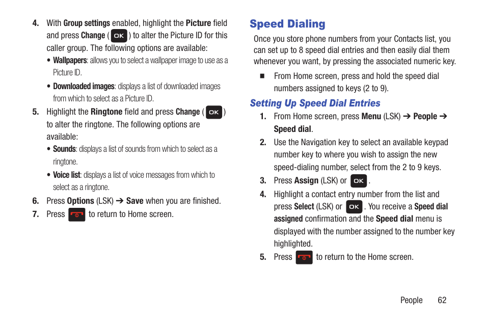 Speed dialing | Samsung SGH-T159YKBTMB User Manual | Page 67 / 173