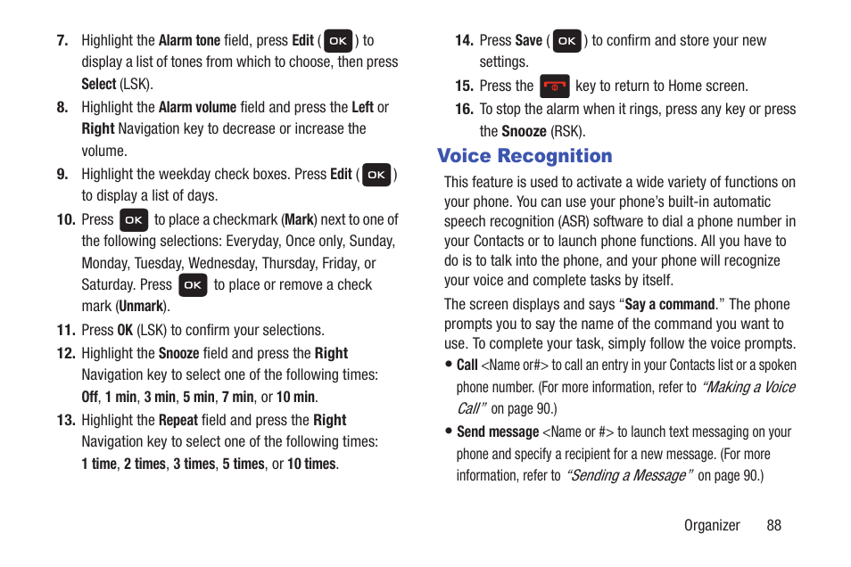 Voice recognition | Samsung SGH-T159YKBTMB User Manual | Page 93 / 173