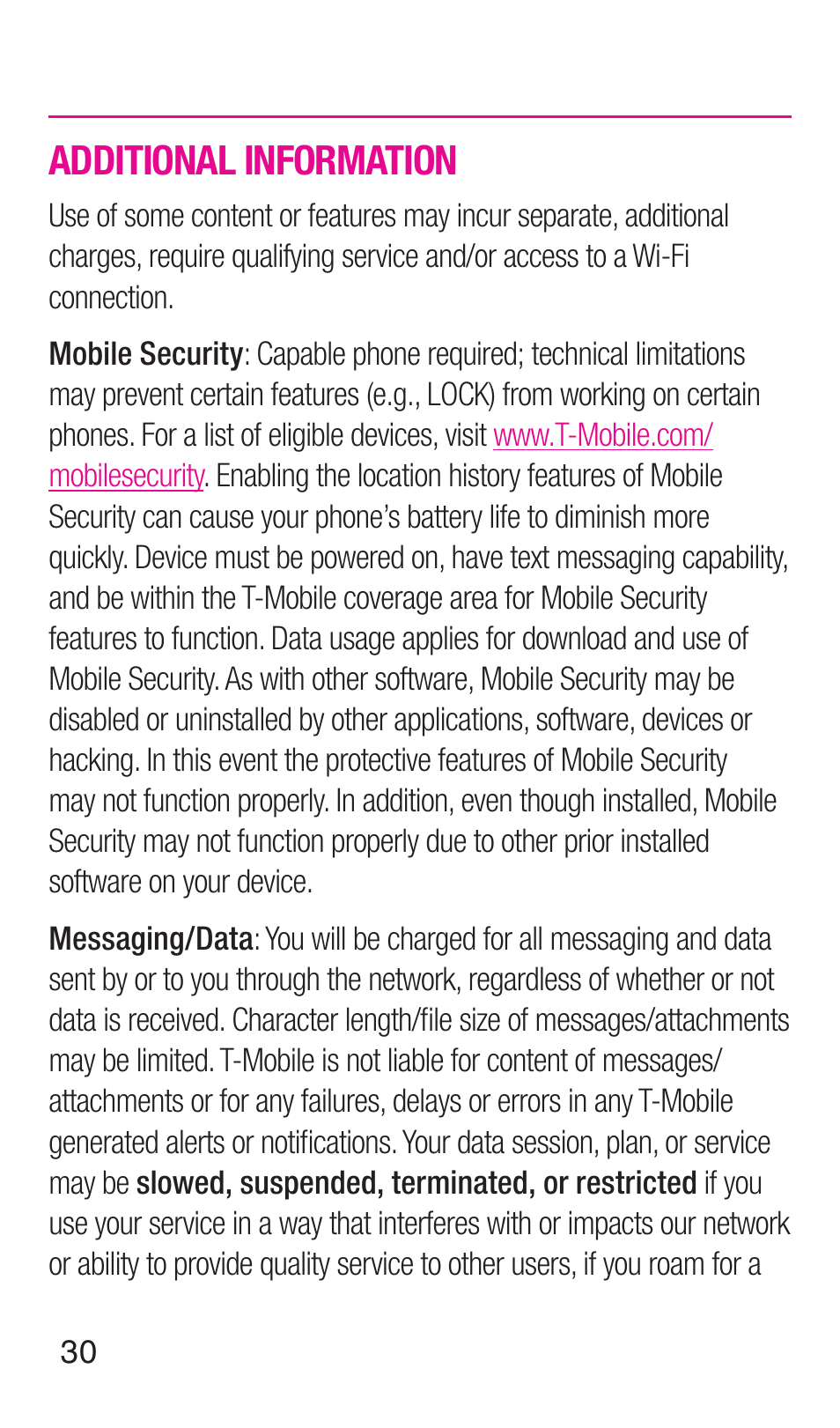 Additional information | Samsung SM-N900TZWETMB User Manual | Page 31 / 35