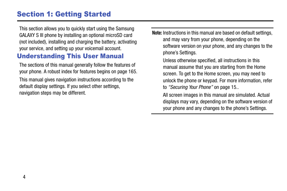 Section 1: getting started, Understanding this user manual | Samsung SCH-L710MBBXAR User Manual | Page 10 / 176