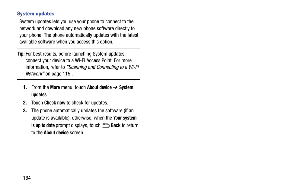 System updates, For more information, refer to "system updates” on | Samsung SCH-L710MBBXAR User Manual | Page 170 / 176