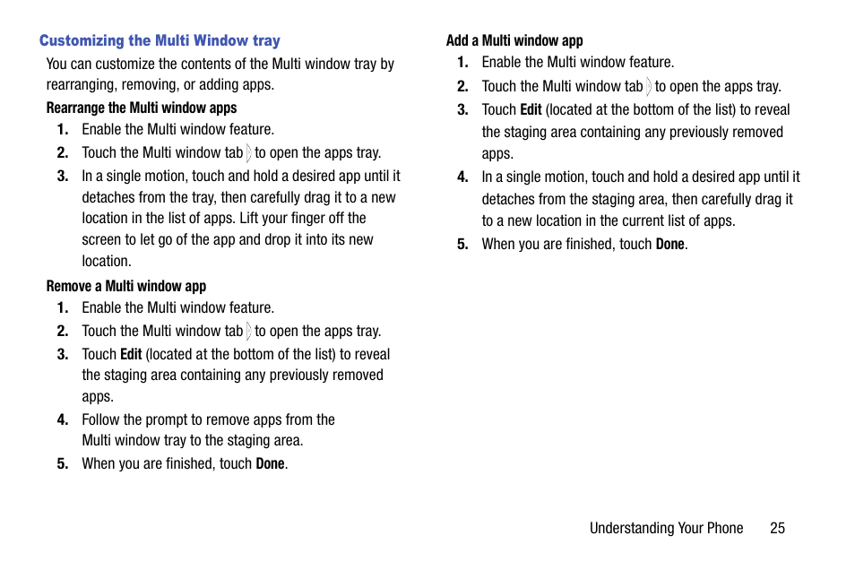 Customizing the multi window tray | Samsung SCH-L710MBBXAR User Manual | Page 31 / 176