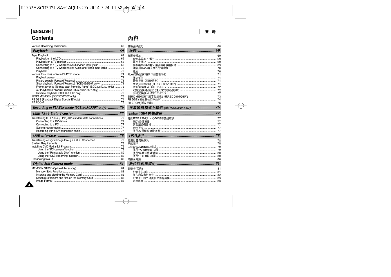 Samsung SC-D305-XAP User Manual | Page 4 / 106