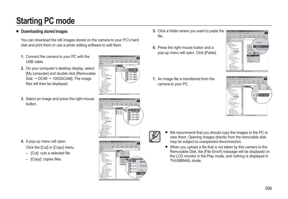 Starting pc mode | Samsung EC-HZ15WABP-US User Manual | Page 100 / 117