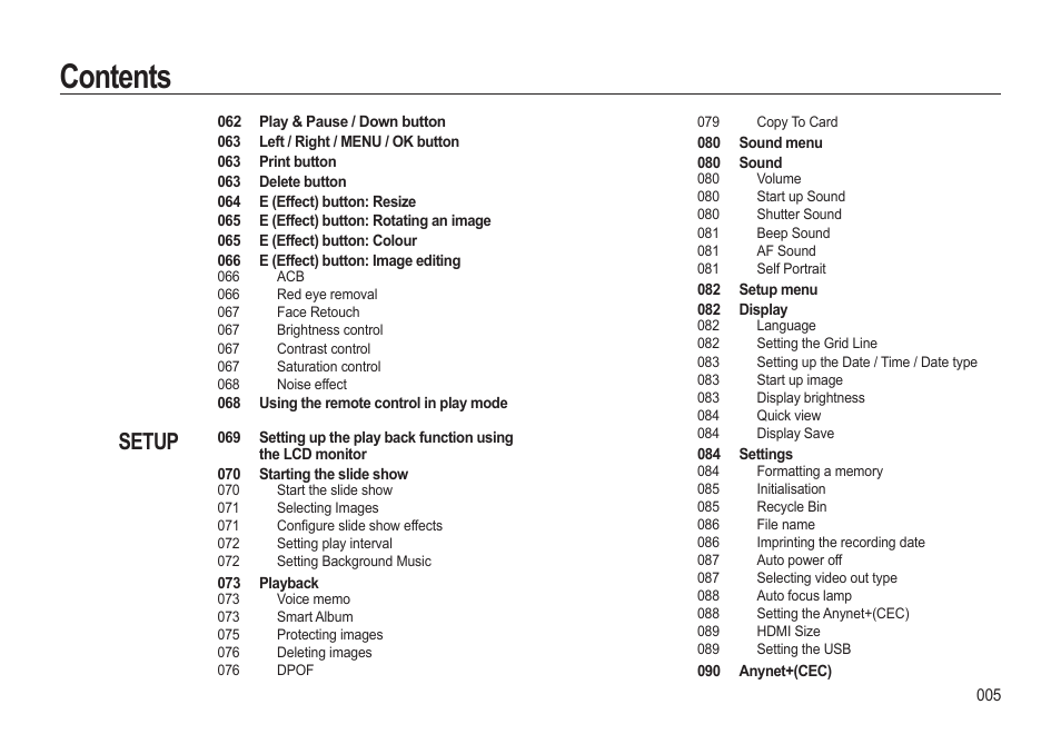 Samsung EC-HZ15WABP-US User Manual | Page 6 / 117