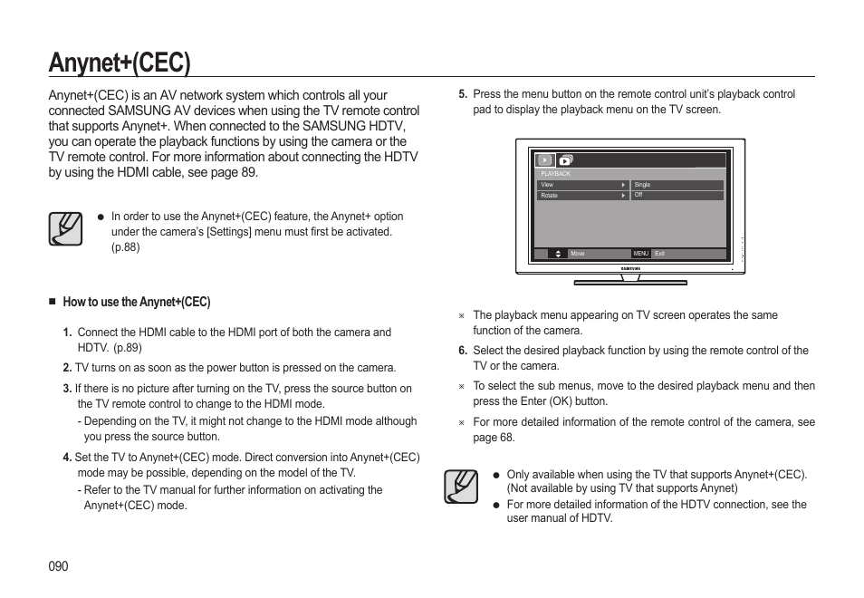 Anynet+(cec), How to use the anynet+(cec) | Samsung EC-HZ15WABP-US User Manual | Page 91 / 117