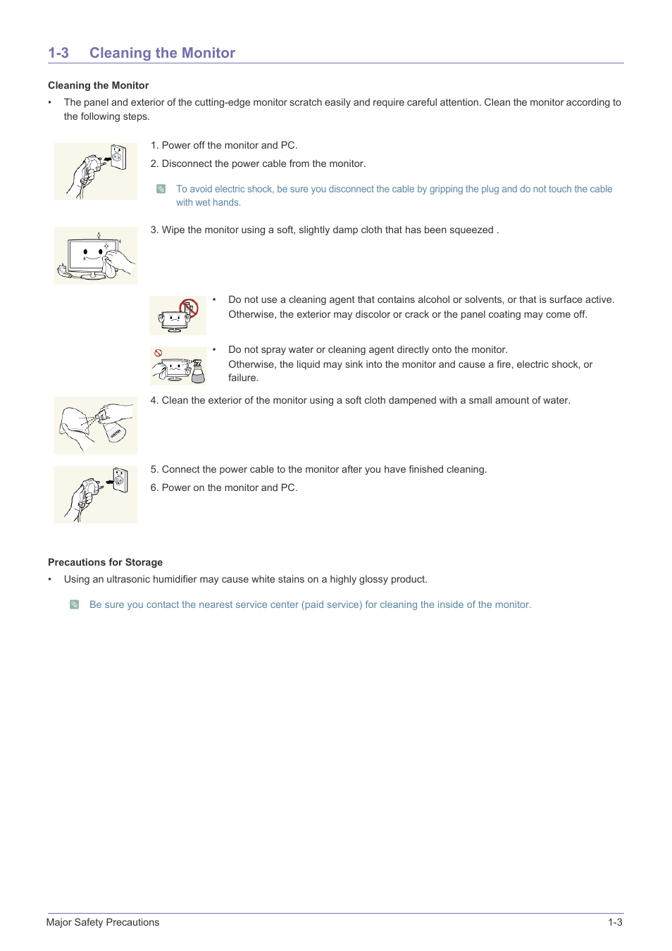 3 cleaning the monitor, Cleaning the monitor -3 | Samsung LS22A460BSU-ZA User Manual | Page 5 / 47
