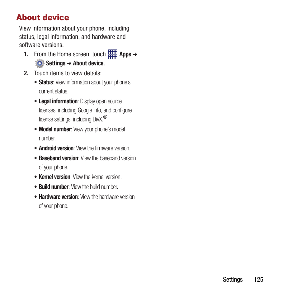 About device | Samsung SPH-M840MBAVMU User Manual | Page 129 / 168