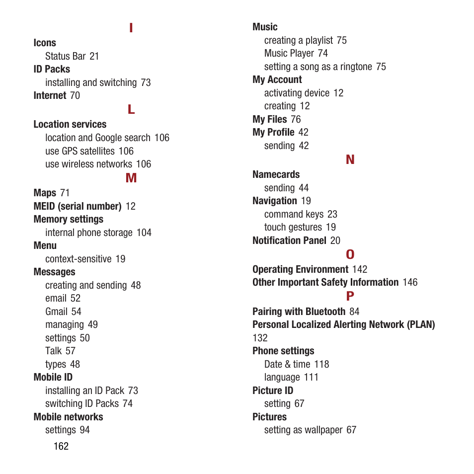 Samsung SPH-M840MBAVMU User Manual | Page 166 / 168