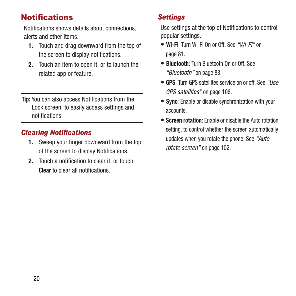 Notifications | Samsung SPH-M840MBAVMU User Manual | Page 24 / 168