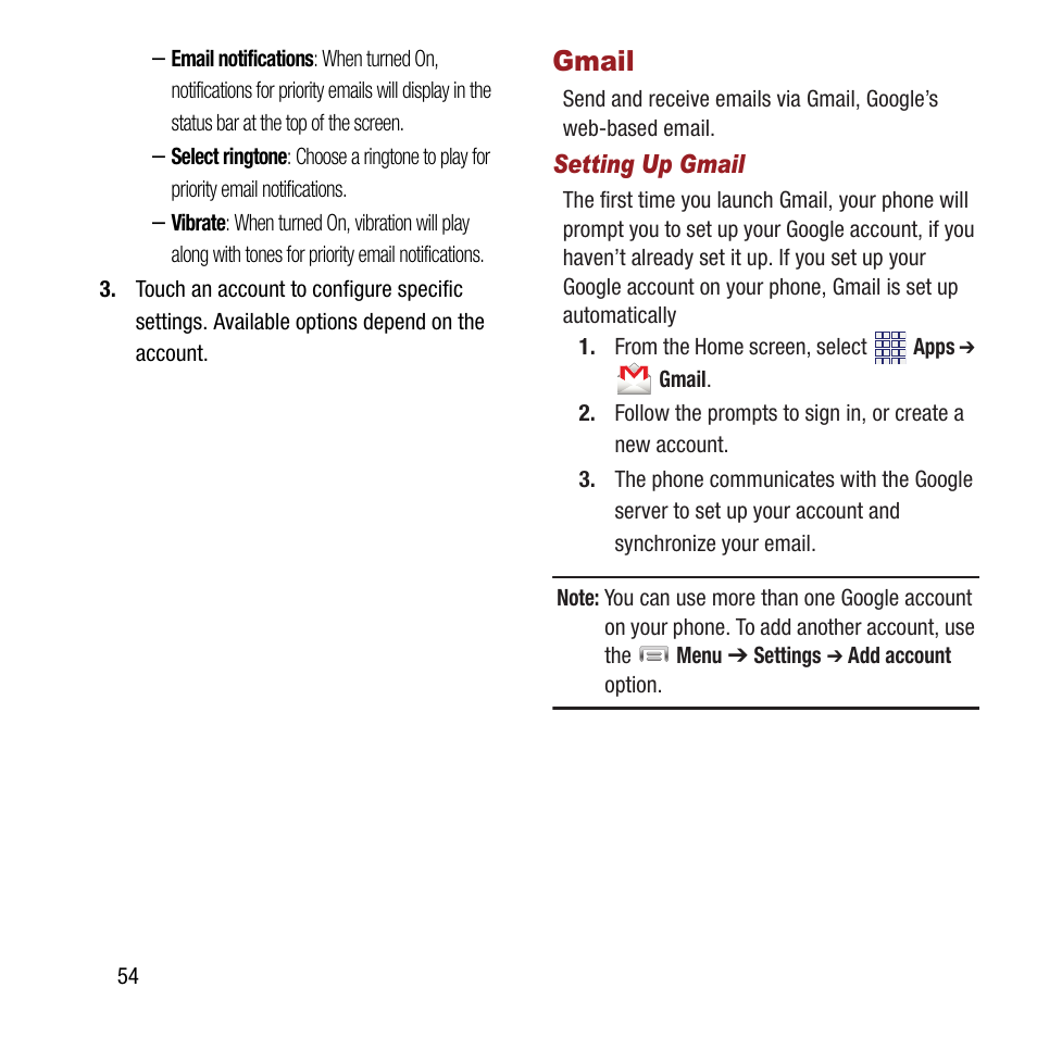 Gmail | Samsung SPH-M840MBAVMU User Manual | Page 58 / 168