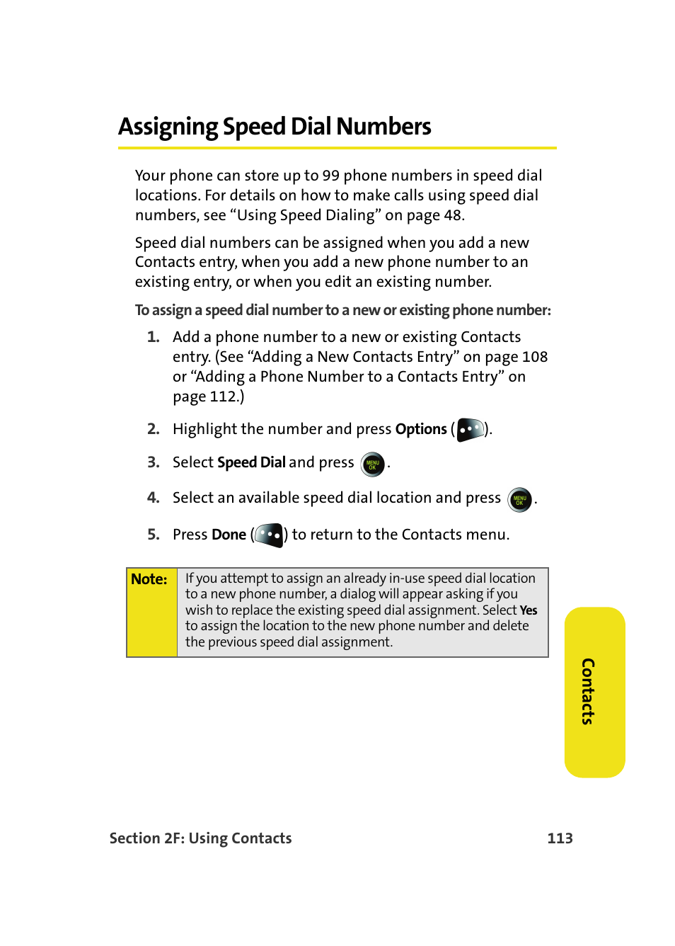Assigning speed dial numbers | Samsung SPH-M610DAASPR User Manual | Page 139 / 272