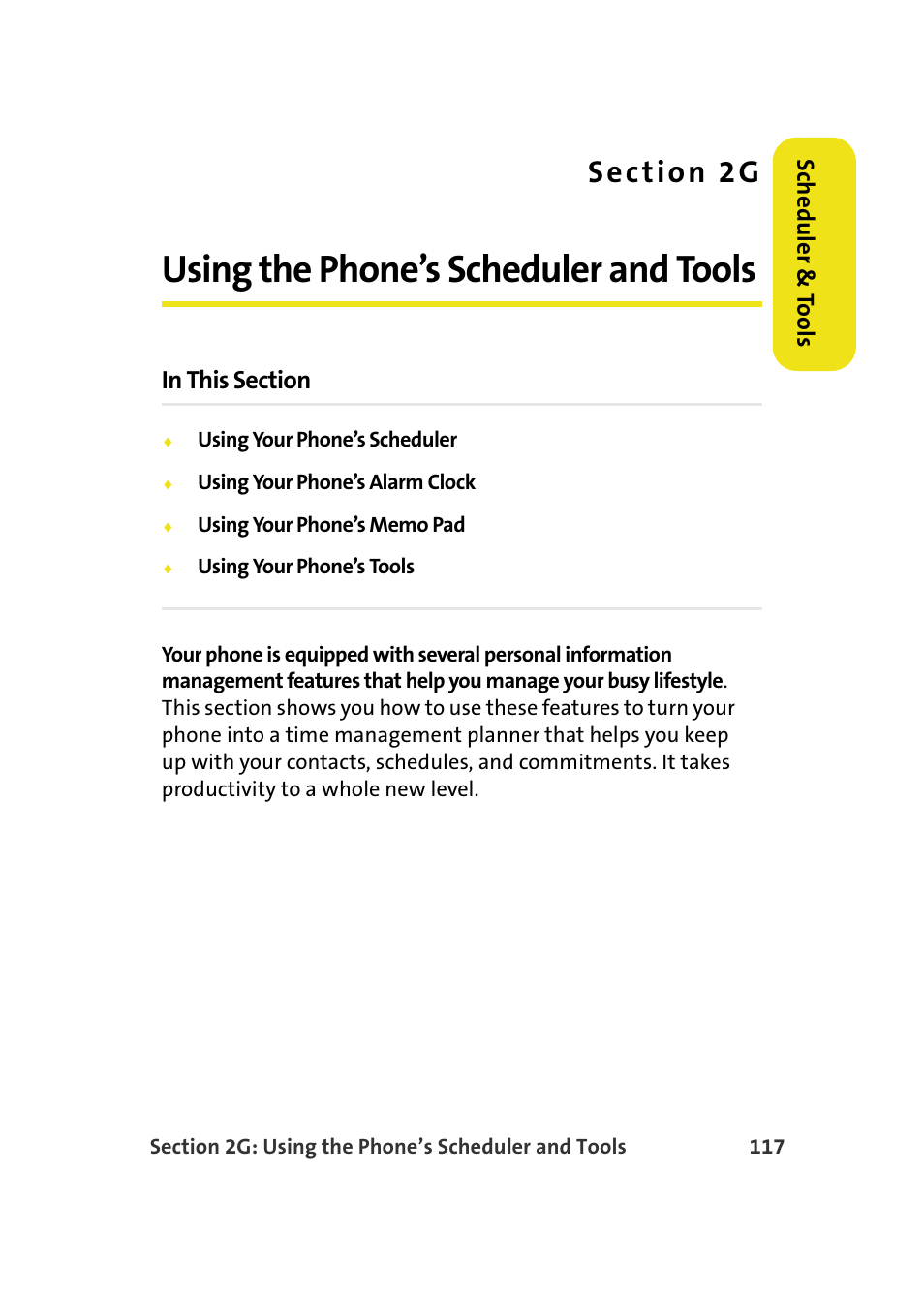 Using the phone’s scheduler and tools, 2g. using the phone’s scheduler and tools | Samsung SPH-M610DAASPR User Manual | Page 143 / 272