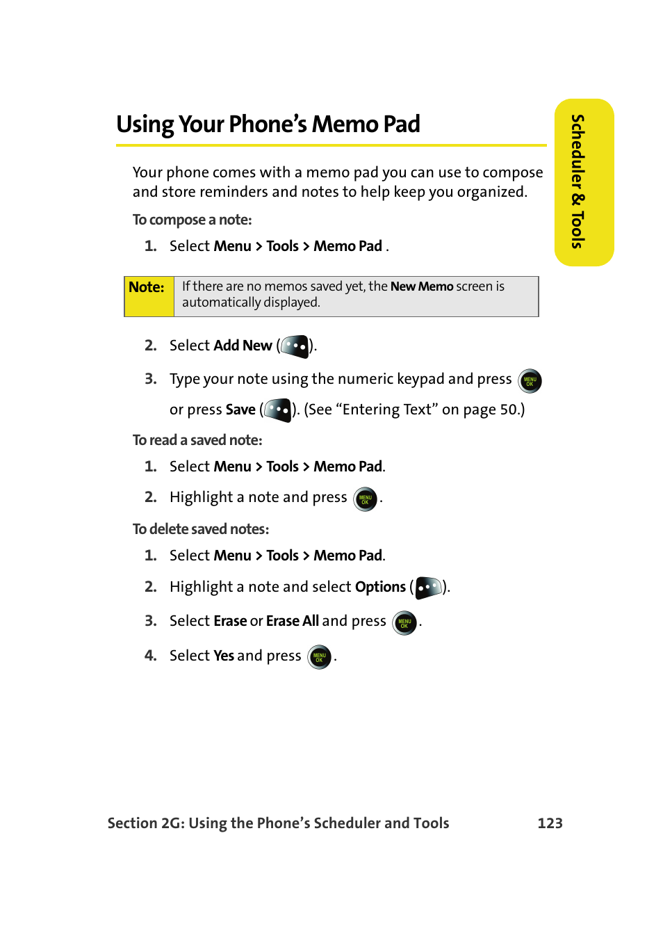 Using your phone’s memo pad | Samsung SPH-M610DAASPR User Manual | Page 149 / 272