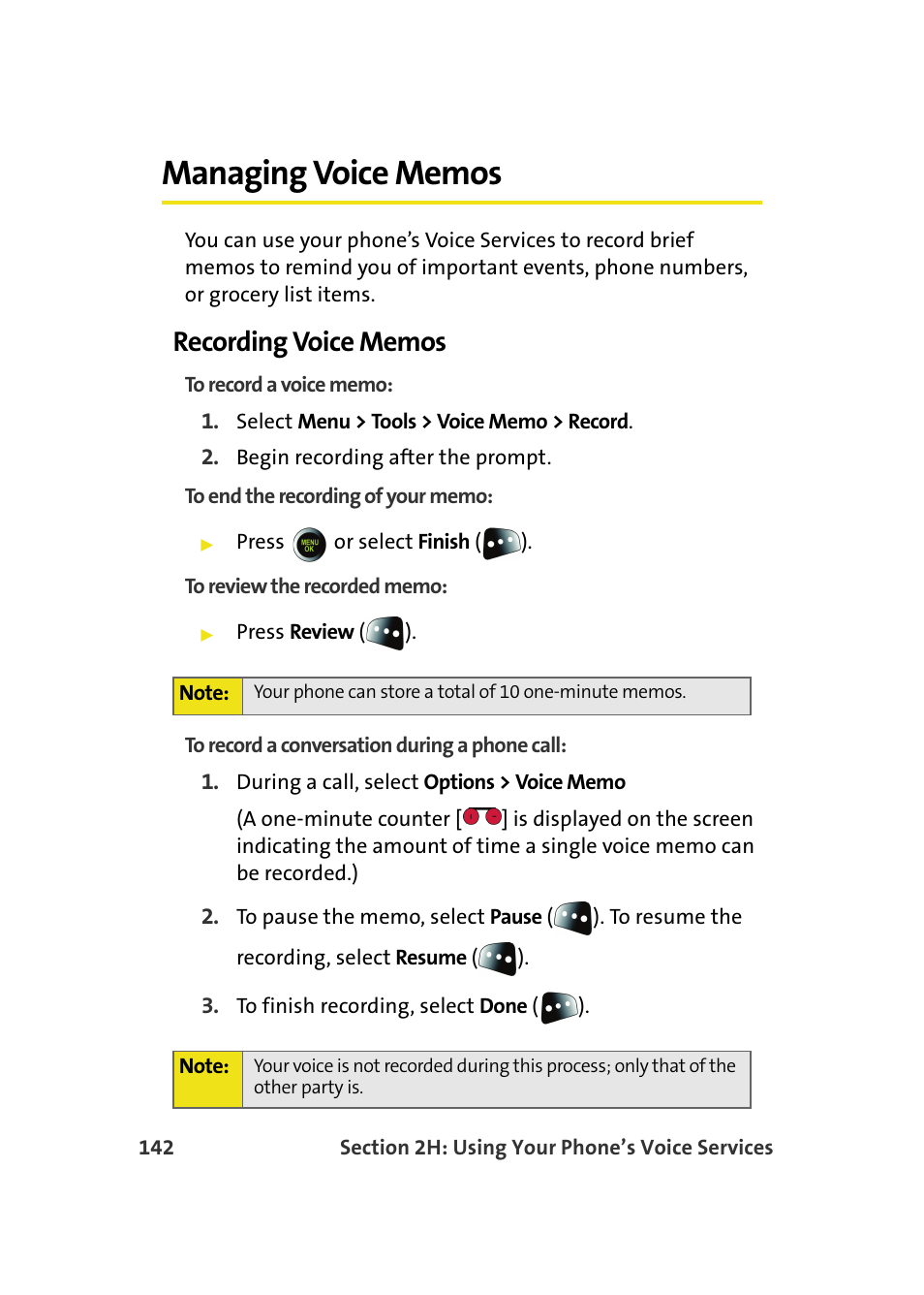 Managing voice memos, Recording voice memos | Samsung SPH-M610DAASPR User Manual | Page 168 / 272